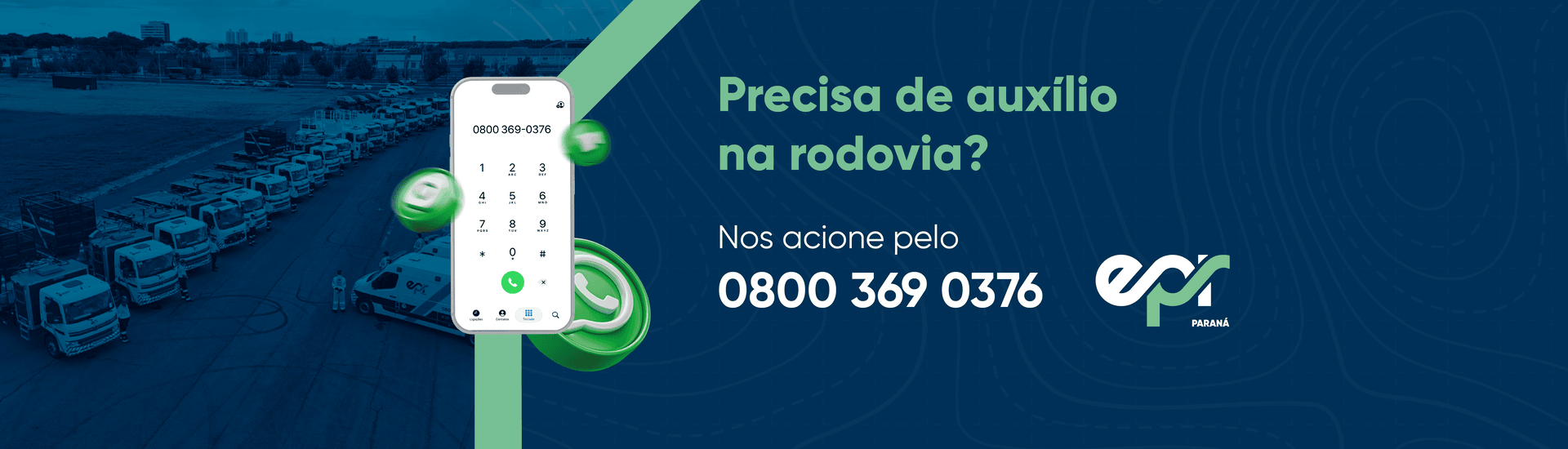 Precisa de auxílio na rodovia? Acione nossa equipe pelo 0800 369 0376.